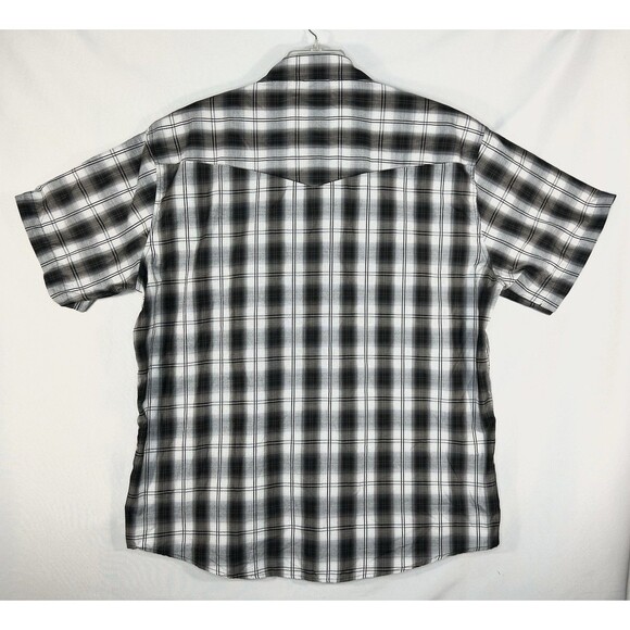 Cowboy Legend Western Shirt Men's Size 3XL Pearl Snap Button Up Plaid Black - Picture 3 of 7